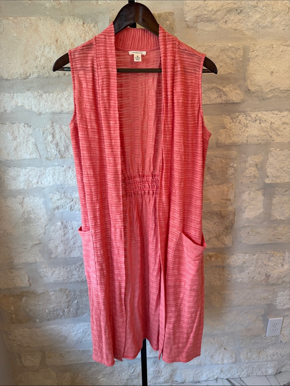 Westbound Pink Open-Front Lightweight Knit Cardigan